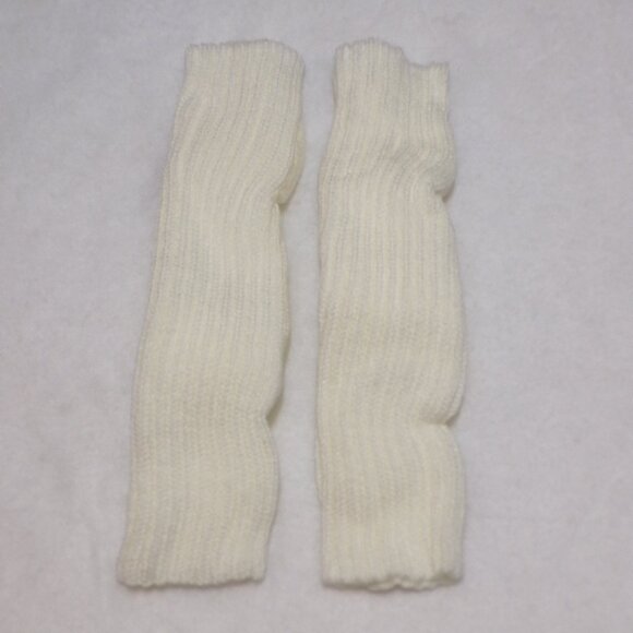 Girls White Ribbed Knit Leg Warmers Pompom Bow 10" NEW - Picture 3 of 3